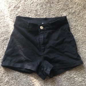High waisted black shorts